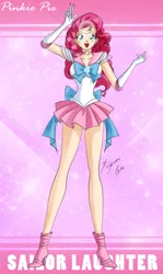 Size: 1693x2850 | Tagged: artist:shinta-girl, derpibooru import, humanized, pinkie pie, safe, sailor laughter, sailor moon, sailor scout, solo