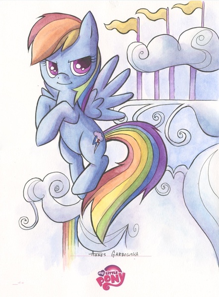 Size: 639x867 | Tagged: artist:agnesgarbowska, derpibooru import, rainbow dash, safe, solo