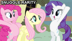 Size: 516x300 | Tagged: safe, derpibooru import, edit, edited screencap, screencap, fluttershy, pinkie pie, rainbow dash, rarity, spike, twilight sparkle, dragon, earth pony, pegasus, pony, unicorn, dragon quest, equestria girls, putting your hoof down, secret of my excess, animated, bipedal, cheek rub, cute, eyes closed, female, fluttershy's cottage, flying, golden oaks library, group hug, hub logo, hug, hug from behind, hug sandwich, image macro, imma snuggle you, indoors, male, mare, outdoors, shipping, smiling, snuggling, sparity, spikelove, standing, straight
