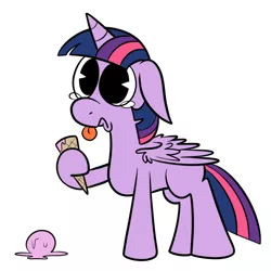 Size: 700x700 | Tagged: dead source, safe, artist:karpet-shark, derpibooru import, twilight sparkle, twilight sparkle (alicorn), alicorn, pony, twily-daily, about to cry, crying, cute, dropped ice cream, ice cream, ice cream cone, pacman eyes, sad, solo