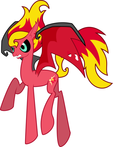 Size: 4221x5500 | Tagged: safe, artist:theshadowstone, derpibooru import, sunset shimmer, ponified, pony, equestria girls, absurd resolution, equestria girls ponified, simple background, solo, sunset satan, transparent background, vector