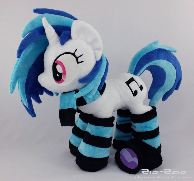 Size: 2208x2063 | Tagged: accessories, artist:zizzaz, clothes, derpibooru import, irl, photo, plushie, safe, scarf, socks, solo, striped socks, vinyl scratch