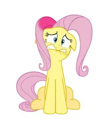 Size: 3200x4000 | Tagged: absurd resolution, artist:synch-anon, artist:twiforce, character to character, derpibooru import, fluttershy, pinkie pie, pony to pony, recolor, safe, simple background, sitting, solo, transformation, transparent background, vector, voice actor joke