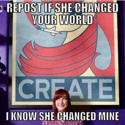 Size: 500x500 | Tagged: caption, derpibooru import, drama, faustaholic, human, image macro, irl, irl human, lauren faust, oc, oc:fausticorn, photo, safe