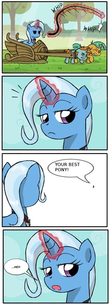Size: 700x1933 | Tagged: compliment guy, exploitable meme, family guy, meh, meme, safe, snails, snips, trixie, unimpressed trixie meme, very far away guy yelling compliments