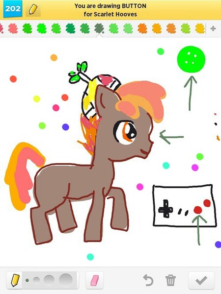 Size: 500x667 | Tagged: safe, derpibooru import, edit, button mash, earth pony, pony, color, colt, controller, foal, hat, hooves, male, propeller hat, solo