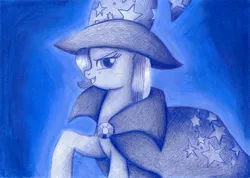 Size: 894x635 | Tagged: safe, artist:suzie-chan, derpibooru import, trixie, pony, unicorn, female, mare, smiling, solo