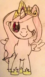 Size: 1156x1964 | Tagged: artist:dassboshit, artist:karmakstylez, cewestia, derpibooru import, drawing, filly, princess celestia, safe, solo, wink, young