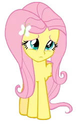 Size: 1280x1949 | Tagged: safe, artist:php50, derpibooru import, fluttershy, human head pony, hybrid, pegasus, pony, equestria girls, abomination, adoracreepy, creepy, cute, face swap, female, floppy ears, frown, hair ornament, looking up, mare, sad, shy, simple background, solo, transparent background, vector, what has magic done, what has science done