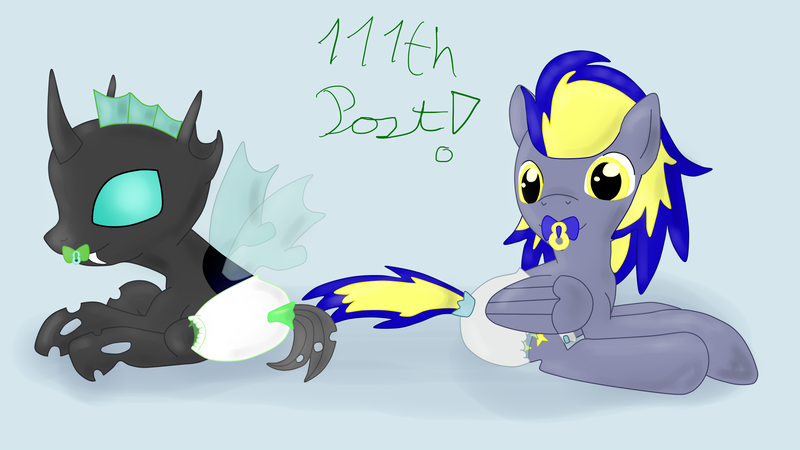 Size: 1920x1080 | Tagged: questionable, artist:emerald rush, derpibooru import, oc, oc:stargrazer, unofficial characters only, changeling, pegasus, pony, adult foal, adult grub, diaper, diaper fetish