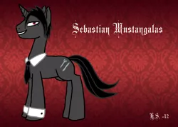 Size: 682x485 | Tagged: artist:the-clockwork-crow, derpibooru import, kuroshitsuji, ponified, safe, sebastian michaelis