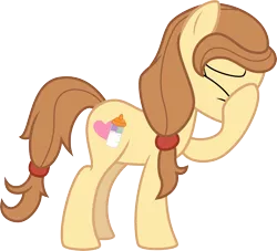 Size: 6595x6000 | Tagged: safe, artist:mactavish1996, derpibooru import, oc, oc:cream heart, unofficial characters only, earth pony, pony, absurd resolution, cutie mark, eyes closed, facehoof, female, hooves, mare, profile, simple background, solo, transparent background, vector