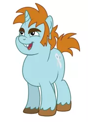 Size: 511x710 | Tagged: safe, artist:disfiguredstick, derpibooru import, snips, pony, unicorn, bucktooth, male, older, older snips, open mouth, simple background, solo, stallion, white background