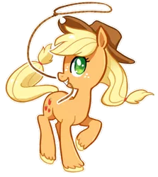 Size: 405x455 | Tagged: safe, artist:tsurime, derpibooru import, applejack, earth pony, pony, cute, female, jackabetes, lasso, mare, mouth hold, profile, simple background, solo, transparent background, unshorn fetlocks