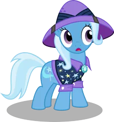 Size: 1417x1515 | Tagged: safe, artist:punzil504, derpibooru import, trixie, pony, unicorn, clothes, costume, female, hat, helmet, mare, pith helmet, roleplaying, simple background, solo, transparent background, vector