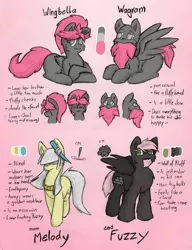 Size: 1280x1668 | Tagged: artist:the-wag, beard, blind, cute, derpibooru import, family, oc, oc:fuzzy, oc:melody, oc:wagram, oc:wingbella, reference sheet, safe, unofficial characters only