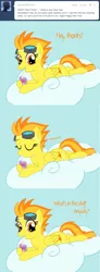 Size: 639x1735 | Tagged: artist:okiedokielokie, ask-mlpspitfire, cloud, derpibooru import, goggles, juice box, safe, spitfire, tumblr