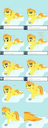 Size: 1278x3350 | Tagged: artist:okiedokielokie, ask-mlpspitfire, cloud, comic, derpibooru import, female, goggles, lesbian, rainbow dash, safe, shipping, spitdash, spitfire, tumblr