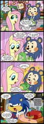 Size: 713x2000 | Tagged: animal crossing, artist:madmax, clothes, comic, comic:the town, crossover, fluttershy, mabel able, qr code, sable able, safe, sonic the hedgehog, sonic the hedgehog (series), sweater, sweatershy