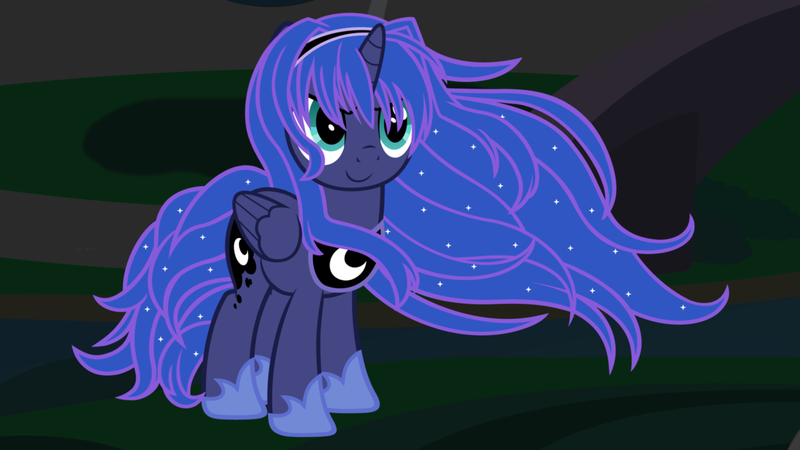 Size: 1191x670 | Tagged: alternate hairstyle, artist:beavernator, derpibooru import, princess luna, safe, solo, younger