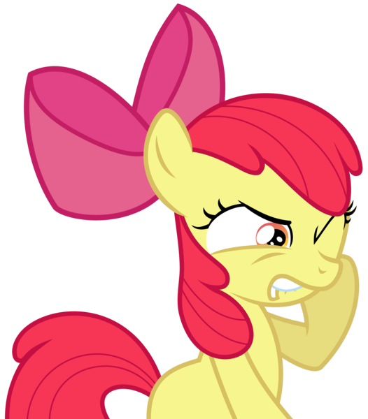 Size: 7450x8500 | Tagged: absurd resolution, apple bloom, artist:radiationalpha, cute, derpibooru import, faic, glare, hnnng, lip bite, safe, simple background, solo, thinking, transparent background, vector, wink