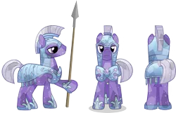 Size: 2665x1720 | Tagged: safe, artist:vector-brony, derpibooru import, crystal pony, pony, armor, crystal guard, crystal guard armor, helmet, royal guard, simple background, spear, transparent background, vector, weapon