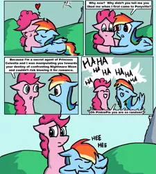 Size: 649x720 | Tagged: safe, artist:captain mwai, derpibooru import, pinkie pie, rainbow dash, comic, female, lesbian, pinkiedash, shipping