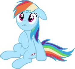 Size: 4000x3690 | Tagged: safe, artist:m99moron, derpibooru import, rainbow dash, pony, the mysterious mare do well, female, looking up, mare, simple background, sitting, sitting up, solo, transparent background, vector