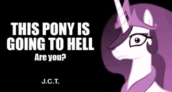 Size: 720x386 | Tagged: chick tract, derpibooru import, down with molestia, drama, jack chick, parody, princess celestia, princess molestia, religion, safe, solo