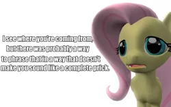 Size: 960x600 | Tagged: safe, artist:pinkie diane roosevelt phd, derpibooru import, fluttershy, 3d, gmod, image macro, reaction image, solo, vulgar