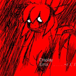 Size: 300x300 | Tagged: artist:darpie, blood, creepypasta, dead, derpibooru import, grimdark, oc, star burst, unofficial characters only, zalgo