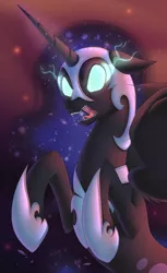 Size: 610x1000 | Tagged: artist:stalkerpony, derpibooru import, glowing eyes, nightmare moon, safe, solo