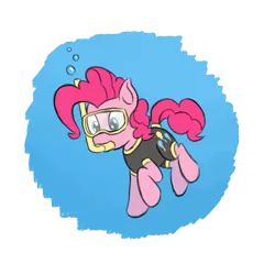 Size: 1000x1000 | Tagged: artist:dignitysquared, derpibooru import, goggles, pinkie pie, safe, snorkel, solo, swimming goggles, underwater, wetsuit