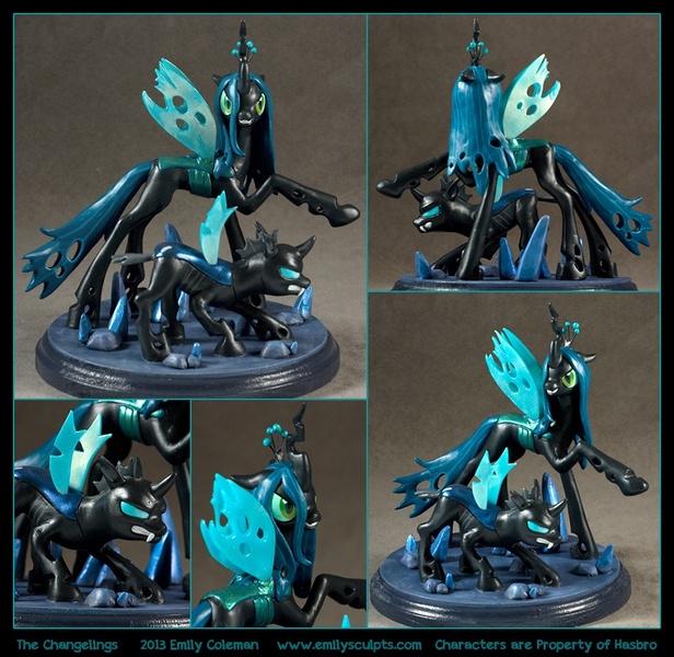 Size: 940x915 | Tagged: safe, artist:emilysculpts, derpibooru import, queen chrysalis, changeling, irl, photo, sculpture