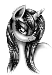 Size: 1062x1536 | Tagged: artist:my-magic-dream, derpibooru import, monochrome, rarity, safe, solo, traditional art, wet, wet mane, wet mane rarity