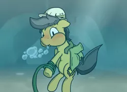 Size: 1280x931 | Tagged: artist:cyhennessey, artist:jakethespy, bubble, colors:crowley, daring do, drowning, error, holding breath, safe, solo, underwater