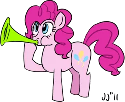 Size: 496x404 | Tagged: artist:herpydooves, musical instrument, pinkie pie, safe, solo, vuvuzela