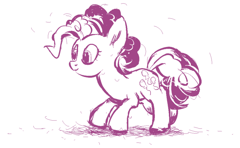 Size: 1006x621 | Tagged: artist:danielpon, monochrome, pinkie pie, safe, solo