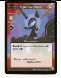 Size: 501x640 | Tagged: ccg, derpibooru import, enterplay, merchandise, mlp trading card game, nightmare moon, safe