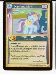 Size: 487x640 | Tagged: safe, derpibooru import, diamond mint, ccg, enterplay, merchandise, mlp trading card game