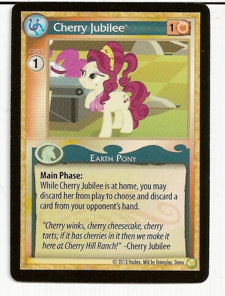 Size: 485x640 | Tagged: ccg, cherry jubilee, derpibooru import, enterplay, merchandise, mlp trading card game, pinkie pie, safe