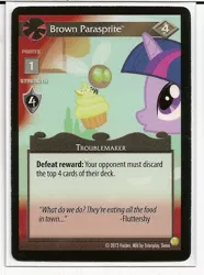 Size: 477x640 | Tagged: safe, derpibooru import, twilight sparkle, parasprite, ccg, enterplay, merchandise, mlp trading card game