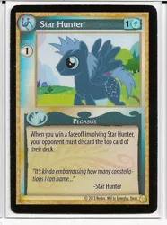 Size: 477x640 | Tagged: safe, derpibooru import, star hunter, card, ccg, enterplay, gencon, merchandise, mlp trading card game