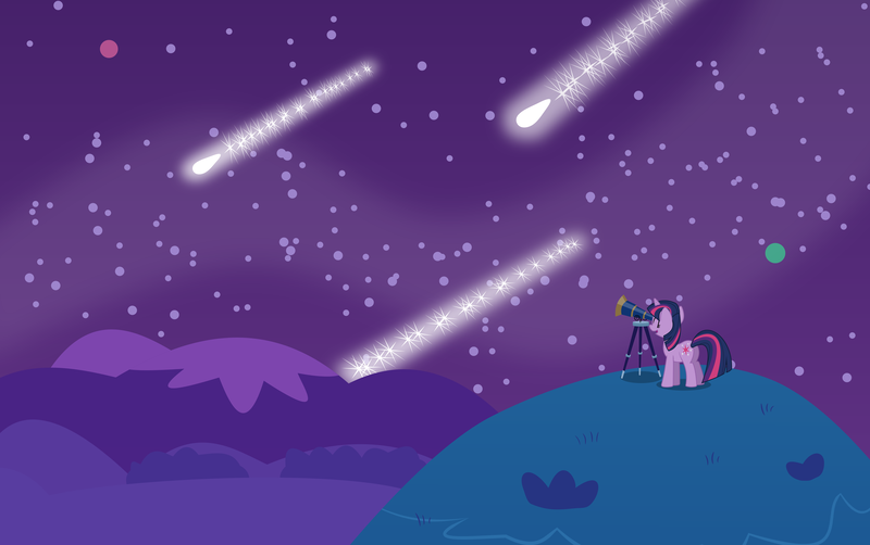 Size: 6000x3767 | Tagged: artist:masem, derpibooru import, meteor shower, safe, solo, stars, telescope, twilight sparkle, vector