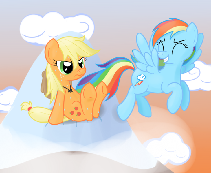 Size: 986x811 | Tagged: applejack, artist:hip-indeed, rainbow dash, safe