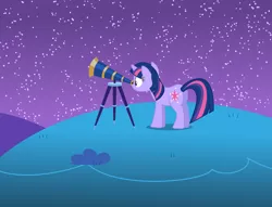 Size: 1704x1300 | Tagged: artist:cyberglass, derpibooru import, night, safe, solo, stargazing, telescope, twilight sparkle