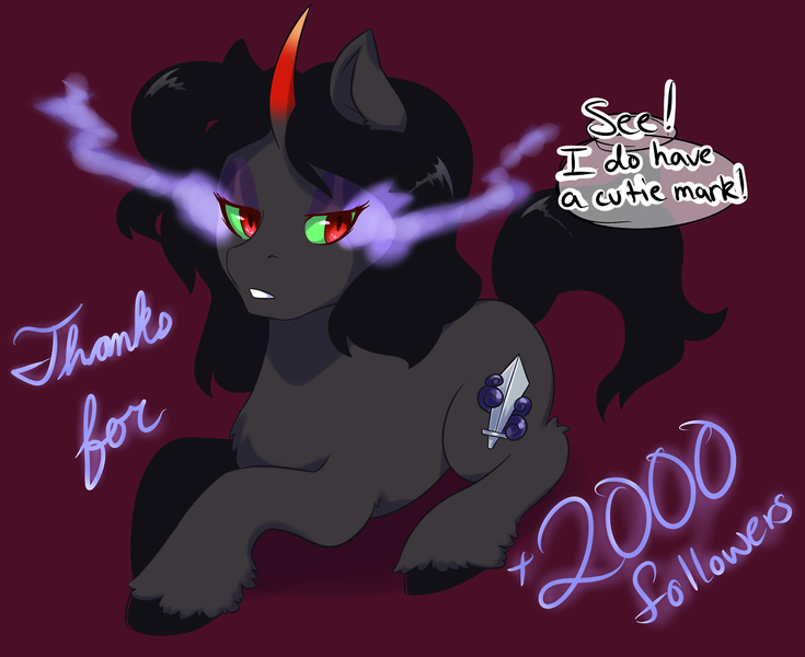 Size: 1280x1045 | Tagged: safe, artist:mylittlesheepy, derpibooru import, king sombra, pony, unicorn, askmaresombra, colored horn, curved horn, cutie mark, eyeshadow, female, horn, image, makeup, mare, png, queen umbra, rule 63, solo, sombra eyes, sombra horn, sombra's cutie mark, umbra's cutie mark