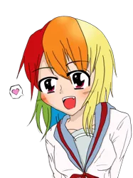 Size: 772x1034 | Tagged: artist:loliconnorimaki, dead source, derpibooru import, humanized, rainbow dash, safe, solo