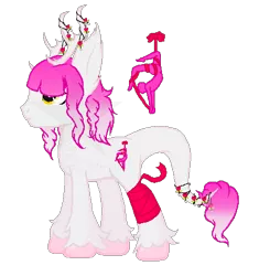 Size: 450x460 | Tagged: safe, artist:captain-plastic-pony, derpibooru import, oc, unofficial characters only, deer pony, original species, augmented tail, solo