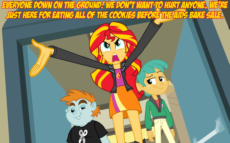 Size: 1280x796 | Tagged: safe, derpibooru import, snails, snips, sunset shimmer, equestria girls, cards against equestria girls